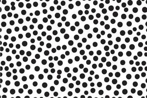Seamless Black and White Polka Dot Pattern on White Background vector