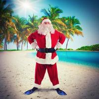 Papa Noel claus en tropical vacaciones foto