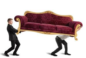 Men carrying a sofa photo