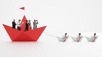 Unity is strength. Workers who make the company go forward. Concept of teamwork and alliance. 3D Rendering photo