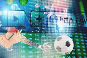 Online bet and analytics and statistics for soccer match photo