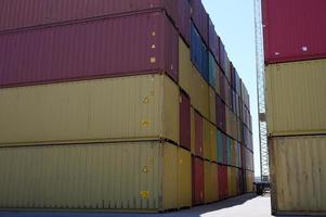 Cargo depot in the port ready for interntional shipment photo