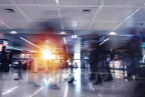 Modern airport with blur effects. double exposure photo