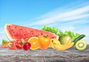Colourful banner of fruits. Healthy food concept photo