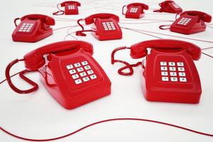 3D rendering of red telephone photo