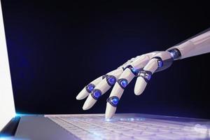 3D Rendering futuristic robot and technology photo