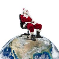 Santa Claus receives requests via telephone photo