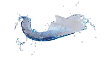 Image of a transparent water splash. 3d rendering photo