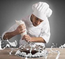 Pastry chef decorating photo