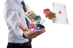 Gambler makes his bet photo