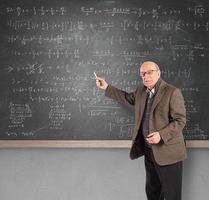 Elderly math teacher photo