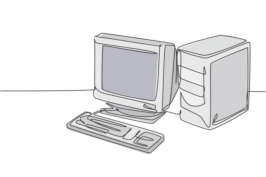 Continuous Line Computer Vector Art, Icons, and Graphics for Free Download