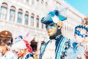 Carnival in Venice with typical characters of the festivity on february 2017
