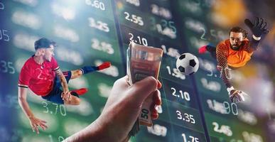 Online bet and analytics and statistics for soccer game photo