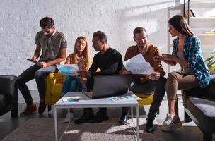 People work together in a modern office as teamwork and partner photo