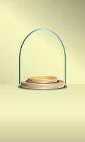 Vector 3D Podium Design Mock Up Cream Pastel Color Template For Sales Item With Simple Design Elegant Modern Futuristic EPS 10