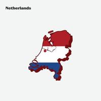 Netherlands Nation Flag Map Infographic vector