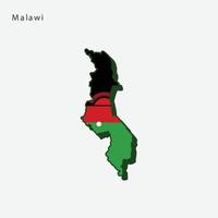 Malawi Country Flag Map Infographic vector