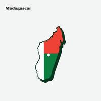 Madagascar país bandera mapa infografía vector