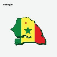 Senegal nación bandera mapa infografía vector