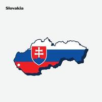 Eslovaquia nación bandera mapa infografía vector