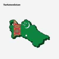 Turkmenistán nación bandera mapa infografía vector