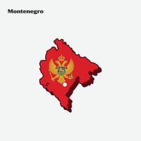 montenegro nación bandera mapa infografía vector