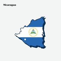 Nicaragua nación bandera mapa infografía vector