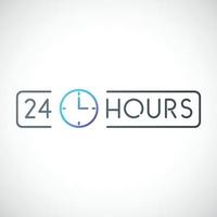 Open 24 7 vector icon. Open 24 hours sign in a frame.