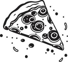 delicioso Pizza rebanada icono aislado en blanco antecedentes vector