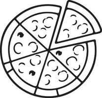 delicioso Pizza rebanada icono aislado en blanco antecedentes vector