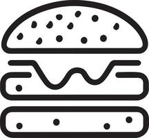 minimalista hamburguesa icono en blanco antecedentes. rápido comida símbolo vector