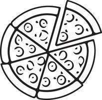 delicioso Pizza rebanada icono aislado en blanco antecedentes vector