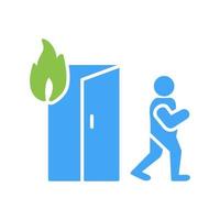Unique Running from Fire Vector Icon