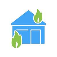 Unique Fire Consuming House Vector Icon