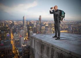 Businessman looking to the future photo