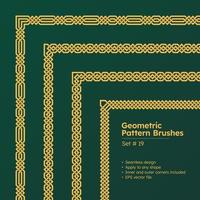Set of Geometric Pattern Brushes and Beautiful Greek Borders Design vector