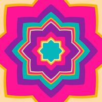 psychedelic groovy geometric background in hippie style vector