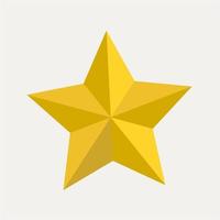 golden 3d star isolated on white background. Vector illustration Flat web design element for website or app.