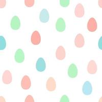 Seamless pattern with pink blue green and orange easter eggs in delicate pastel colors cute illustration eggs in flat style vector