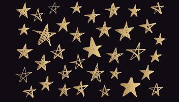 conjunto de estrellas Ilustraciones de garabatos dibujados a mano vector