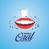 mundo oral salud día. marzo 20 médico, dental y cuidado de la salud creativo concepto. vector ilustración.
