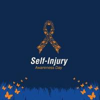 Self-Injury Awareness Day. March 1. Holiday concept. Template for background, banner, card, poster. vector illustration.