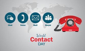 World Contact day. Dark abstract background. Suitable for Greeting Card, Poster and Banner. vector illustration.