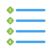 Unique Numbered list Vector Icon