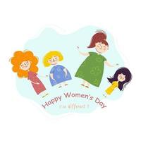 illustration for the day of March 8. girls of different sizes vector