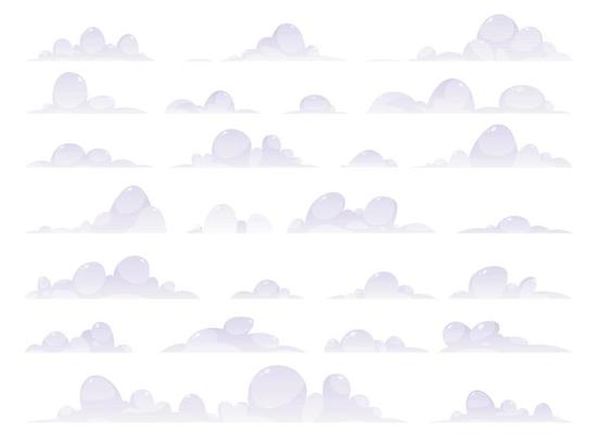 Cartoon clouds collection vector illustration isolated on white background