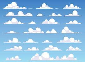 Cartoon clouds collection vector illustration isolated on white background