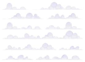 Cartoon clouds collection vector illustration isolated on white background