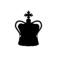 British crown vector black silhouette. St Edwards Crown isolated on white background. Symbol of the British United Kingdom and the Commonwealth of Nations